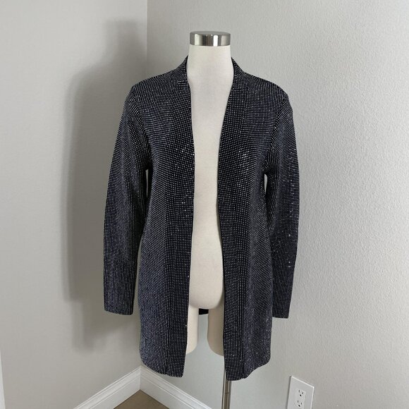 RtA Jackets & Blazers - RTA Cardigan Jacket Womens Small Black Rhinestone Studded Open Front Longline